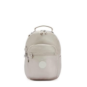 Plecaki Kipling Seoul Small Metallic Tablet Beżowe | PL 1352BE